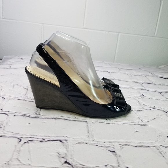 Coach Cassidy patent leather wedge slingback - Picture 2 of 13